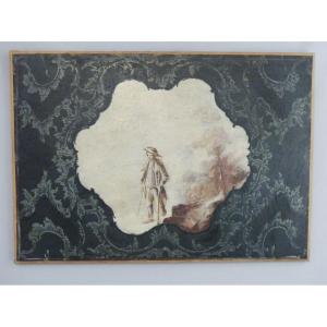 Woodwork Or Trumeau Painting, Oil On Canvas, 18th Century