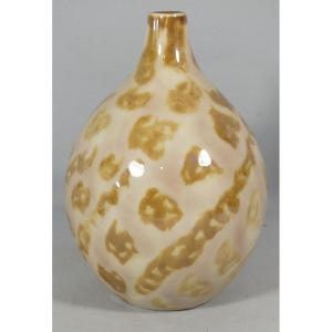 Camille Tharaud Limoges Vase With Giraffe Decor, Art Deco Period
