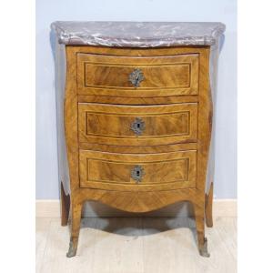 Louis XV Period Chest Of Drawers In Walnut Veneer, Mid-18th Century, Italy