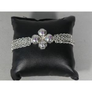 Kenzo, 925 Sterling Silver Bracelet And Glass Beads, Circa 1980