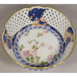 Haviland Dammouse, Openwork Basket Centerpiece In Limoges Porcelain