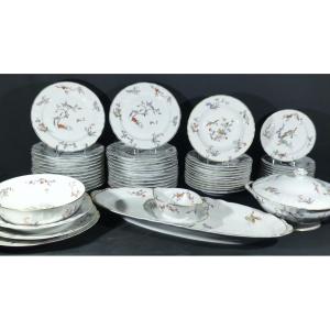 Bernardaud Condé After A Chantilly Model From The 18th Century, Porcelain Service For 12 People