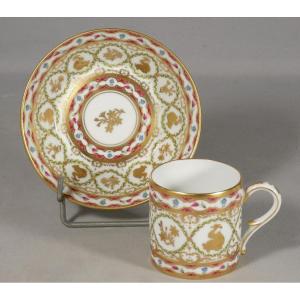 Dolphins, Manufacture Royale Bernardaud Historic Cup In Limoges Porcelain