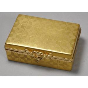 Gold Inlay, Limoges Porcelain Jewelry Box Circa 1980