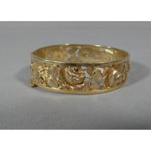 Gold-plated Metal Rose Bracelet, 1960s