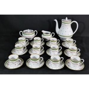 Haviland Vieux Paris Green, Coffee Service For 12 People, Limoges Porcelain