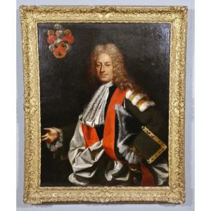 Portrait Of A Magistrate Early 18th Century, Capitoul De Toulouse Golden Frame