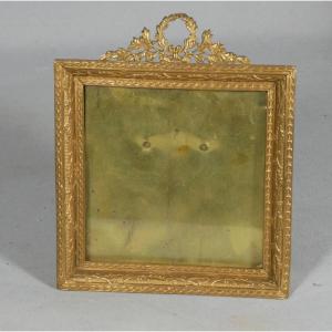 Square Louis XVI Style Photo Frame In Gilt Brass, Circa 1900