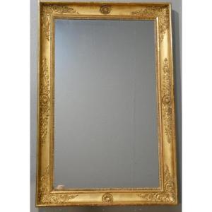 Empire Period Mirror In Wood And Gilded Stucco With Mercury Glass, Early 19th Century