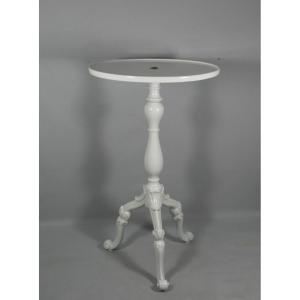 White Porcelain Pedestal Table From Limoges, Louis XV Style, Circa 1960