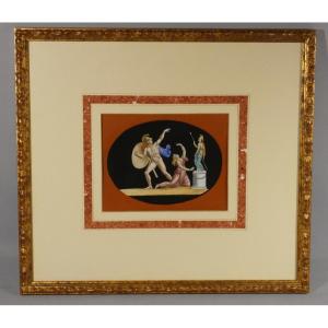 Colored Engraving After The Ancient "cassandra Outraged By Ajax" By  Bertaux, 19th Century 