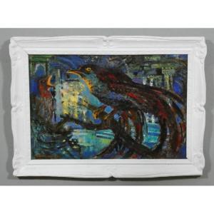 The Blue Bird Of Delhi, Oil On Canvas By Marcel Van De Catsyen, Dated 1973