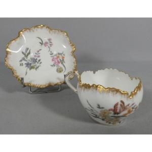 Cfh-gdm, Hand-painted Limoges Porcelain Collector's Cup, Late 19th Century