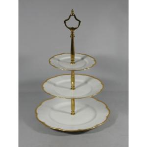 Serving Dish, Dessert Or Petit Four Stand In Limoges Porcelain, Haviland Manufacture