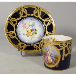 Abel Golse (1844-1937), Hand-painted Porcelain And Gold Collector's Cup