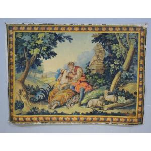Large Aubusson Carton, Pastoral Scene After François Boucher, 19th Century