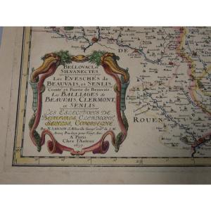 17th Century Map Bellovaci Et Silvanectes. The Bishoprics Of Beauvais, And Senlis By Nicolas Sanson