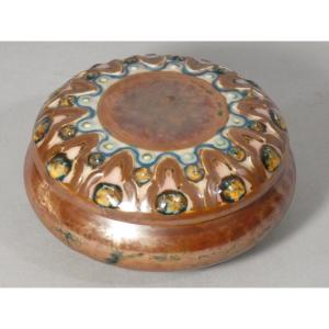 Camille Tharaud Limoges, Enameled Porcelain Bonbonnière Box, Art Deco