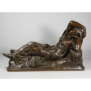 Sleeping Ariadne - Important Bronze By Barbedienne, Late 19th Century