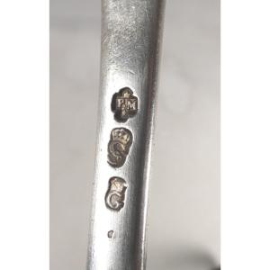 18th Century, Solid Silver Uni-flat Stewing Spoon, Reims Circa 1723