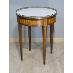 Louis XVI Style Table Bouillotte In Rosewood And Rosewood Frieze, 19th Century