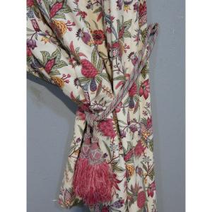 Pair Of Curtains, 250 Cm High, Indian Floral Pattern; Available In Sets Of Two