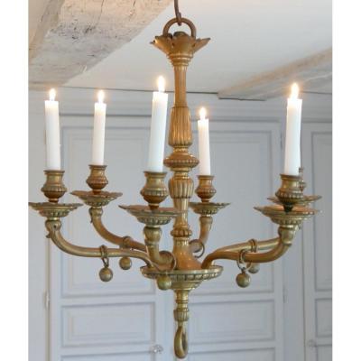 Chandelier In Bronze Louis XIV Style 1940