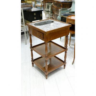 Louis XVI Style Cooler Or Planter Table In Mahogany And Zinc, Late Nineteenth Time
