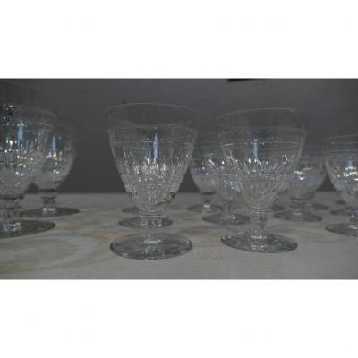 6 White Or Red Wine Glasses In Crystal From St Louis, Art Deco