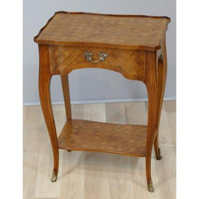 Transition Style Marquetry Living Room Table, Early Twentieth Time