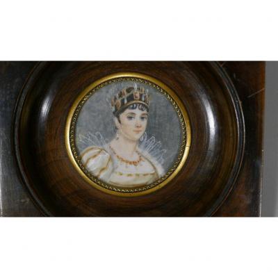 Miniature, Woman With The Tiare Empire Period, XIX