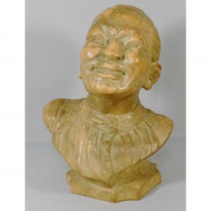 Thomas Cartier, Terracotta Bust Of An Asian Man, Early Twentieth Time
