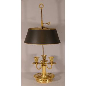 Louis XVI Hot Water Bottle Lamp Gilt Bronze And Sheet Metal, Openwork Basket Base, XIXth Time