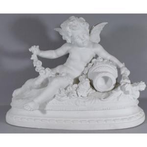 Cherub Holding A Garland Of Roses, Biscuit Group After Hyppolyte Moreau