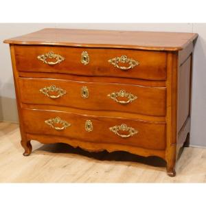 Louis XV Curved Commode In Cherry XVIIIth Century