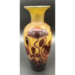 Glass Paste Vase Signed Paul Nicolas d'Argental