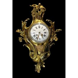 Henri Vian 1860/1905 Gilt Bronze Cartel Signed Louis XV Style 52 Cm High