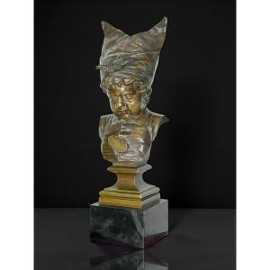 Antique Bronze From The 19th Century "the Donkey's Hat Penitence" After Nicolas Lecornet
