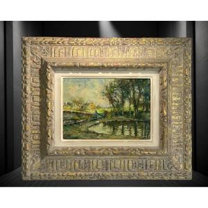 Painting / Oil On Panel By Charles Verbrugghe 1877-1974 "normandy"