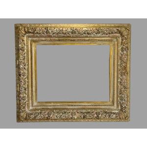 Old Napoleon III Frame In Carved And Patinated Wood For Painting 43.5 Cm X 34 Cm