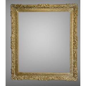 Old Montparnasse Frame In Patinated Carved Wood For Painting 60 Cm X 51 Cm