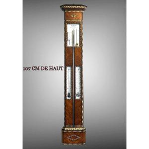 Barometer / Thermometer From Leydecker In Paris In Marquetry Napoleon III Period
