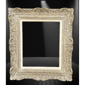 Old Montparnasse Frame In Patinated Carved Wood For Painting 47 Cm X 38.5 Cm