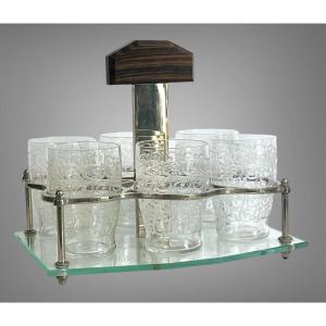 Porto Service Art Deco Period With 6 Baccarat Glasses Model Rohan Gouvieux