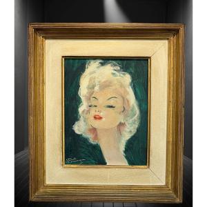 Jean Gabriel Domergue (1889-1962) Painting Portrait Of Woman "patricia"