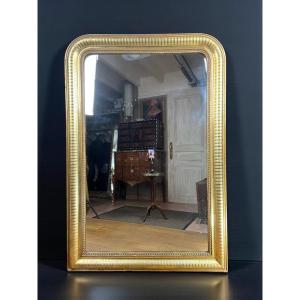 Large Louis Philippe Period Mirror In Wood And Gilded Stucco (gilding Leaf)