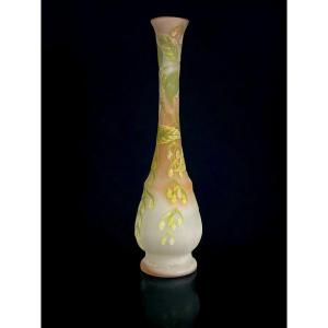 Vase By émile Gallé 1846-1904 Decorated With Maple Branches, Art Nouveau Period