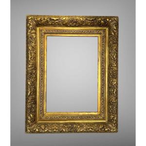 Antique Louis XVI Style Wooden And Gilded Stucco Frame For Painting 45 Cm X 31 Cm
