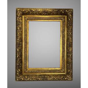 Antique Wooden And Gilded Stucco Frame For Painting 45 Cm X 31 Cm