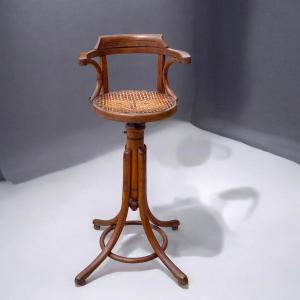 Children's High Barber's Chair, Stamped Baumann, 1900s